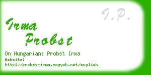 irma probst business card